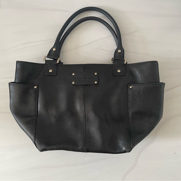 Kate Spade New York Black Pebbled Leather Tote Purse - Picture 2 of 13